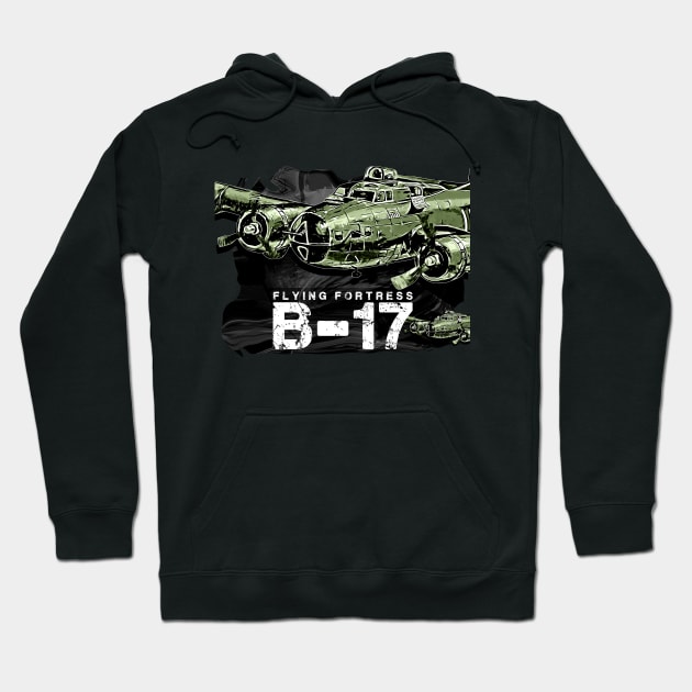 B-17 Flying Fortress WW2 American Bomber Aircraft Hoodie by aeroloversclothing